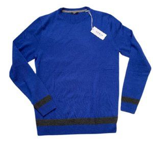 GUESS *NWT* Men's Carry Soft Wool-Blend Crewneck Sweater, Blue/Grey, SZ: XL